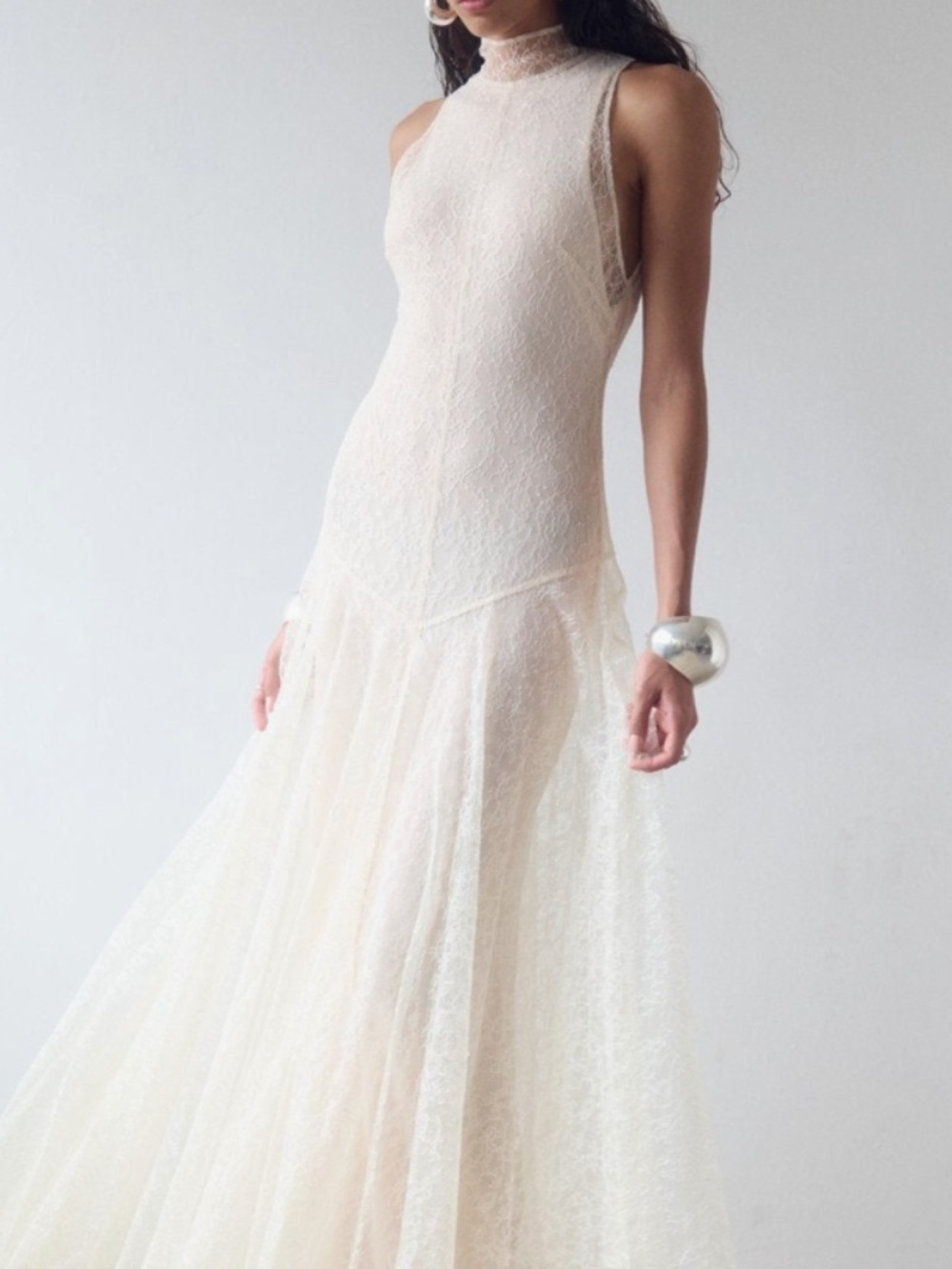 De La Vali Foehn Maxi Dress in Cream Lace